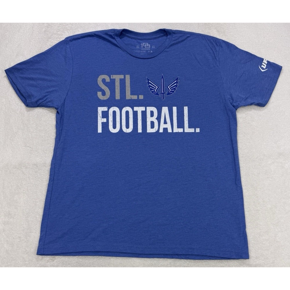 Saint Louis Battlehawks Tee Shirt Men XL Blue Short Sleeve UFL - NWOT.